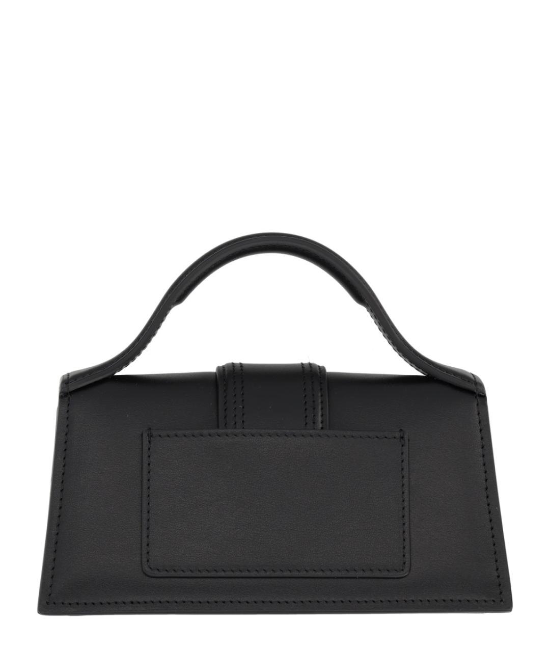 JACQUEMUS Черная кожаная сумка с короткими ручками, фото 3