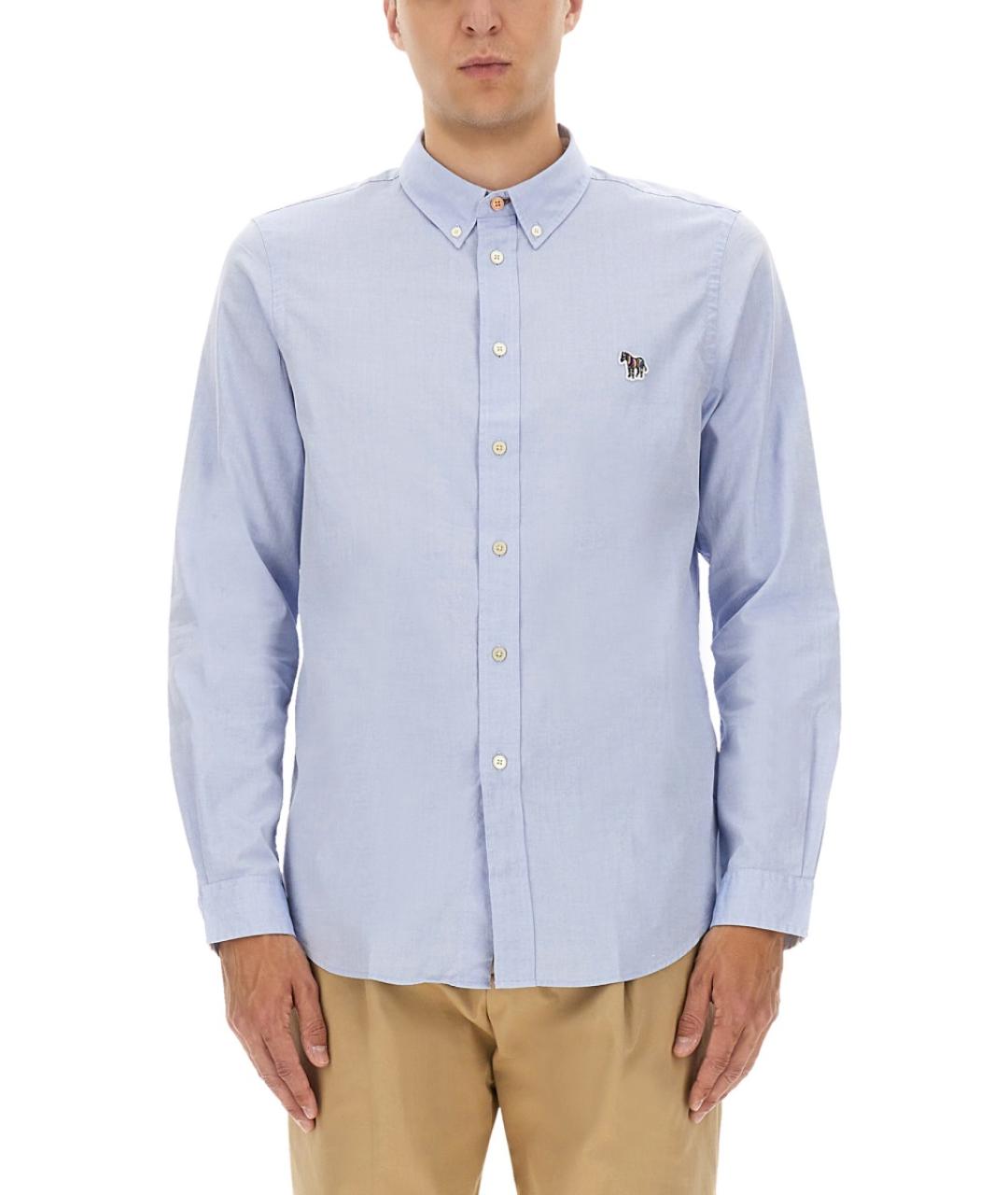 PS BY PAUL SMITH Синяя хлопковая кэжуал рубашка, фото 5