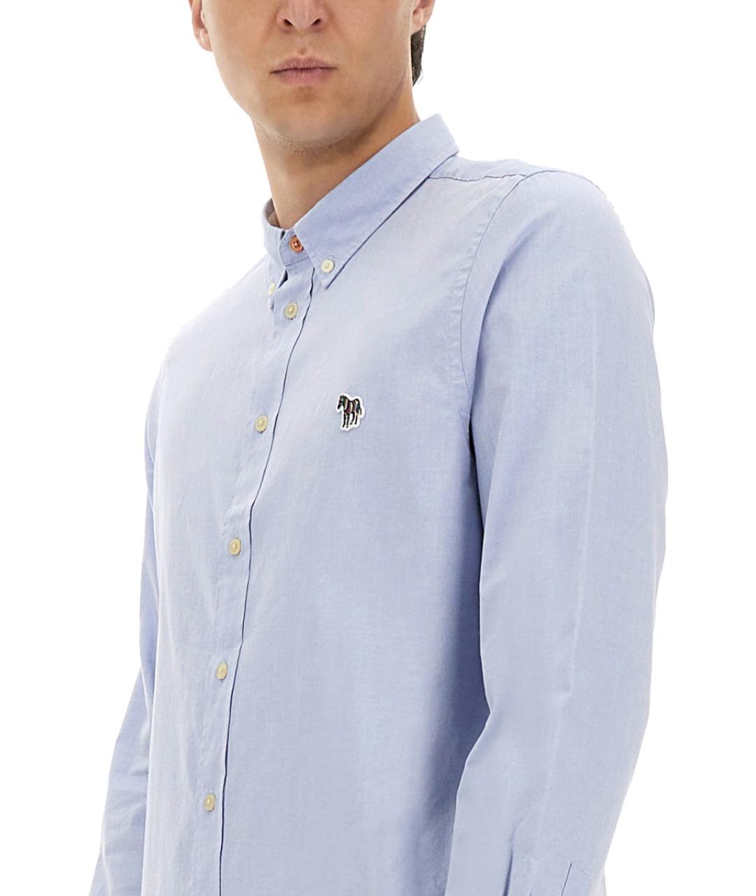 PS BY PAUL SMITH Синяя хлопковая кэжуал рубашка, фото 4