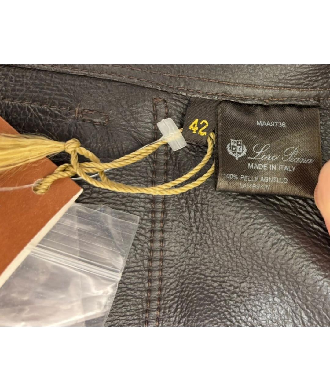 LORO PIANA Коричневая кожаная куртка, фото 6