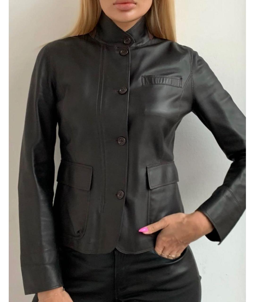 LORO PIANA Коричневая кожаная куртка, фото 9