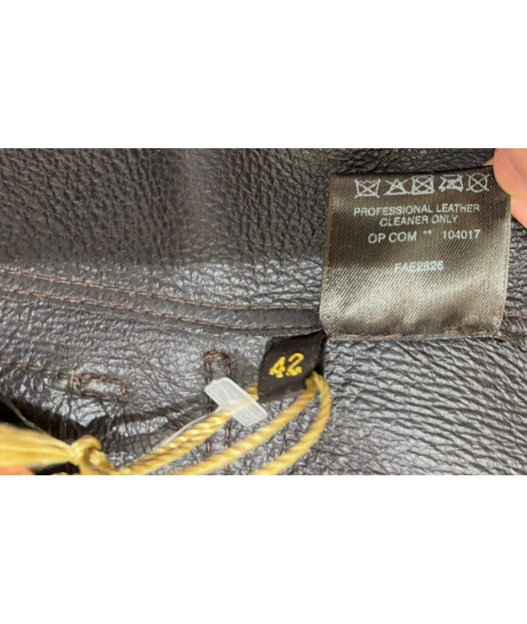 LORO PIANA Коричневая кожаная куртка, фото 7