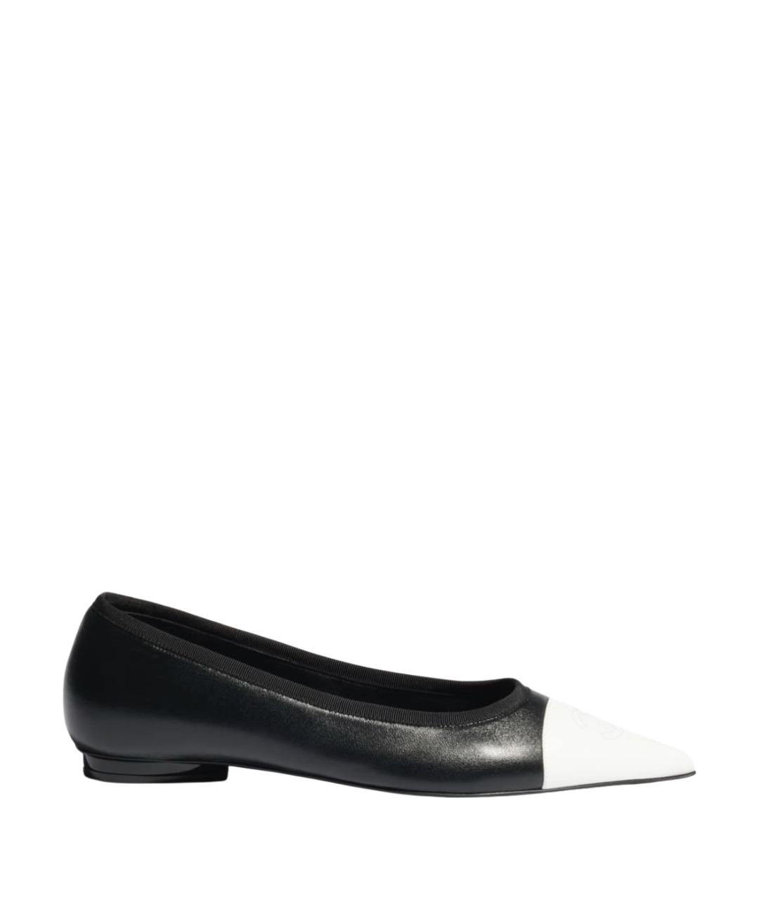 CHANEL Черные кожаные балетки, фото 1
