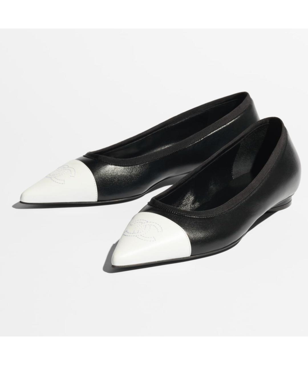 CHANEL Черные кожаные балетки, фото 2