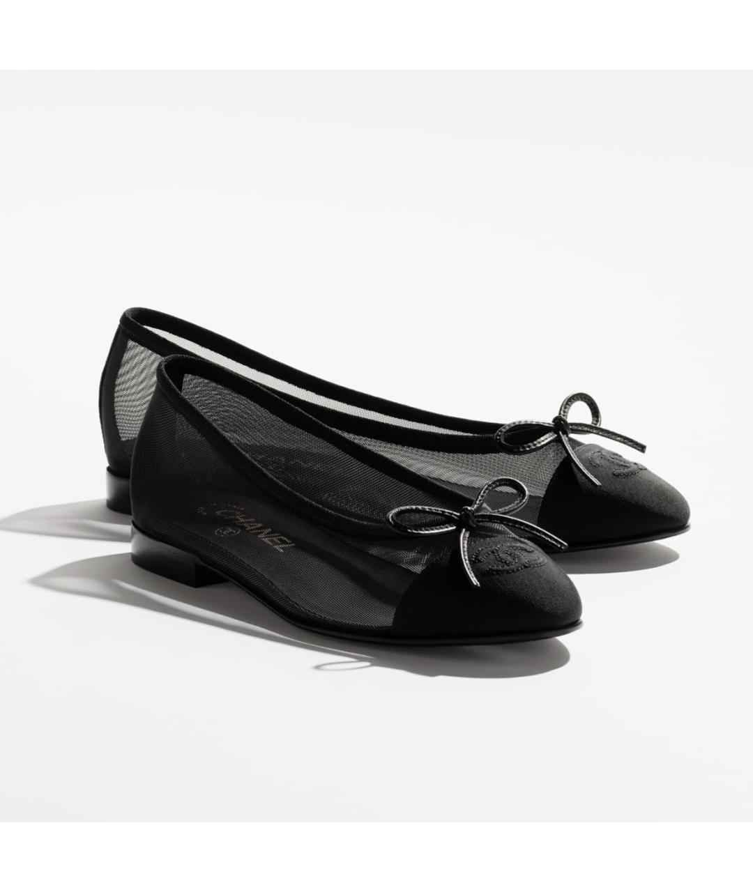 CHANEL Черные синтетические балетки, фото 2