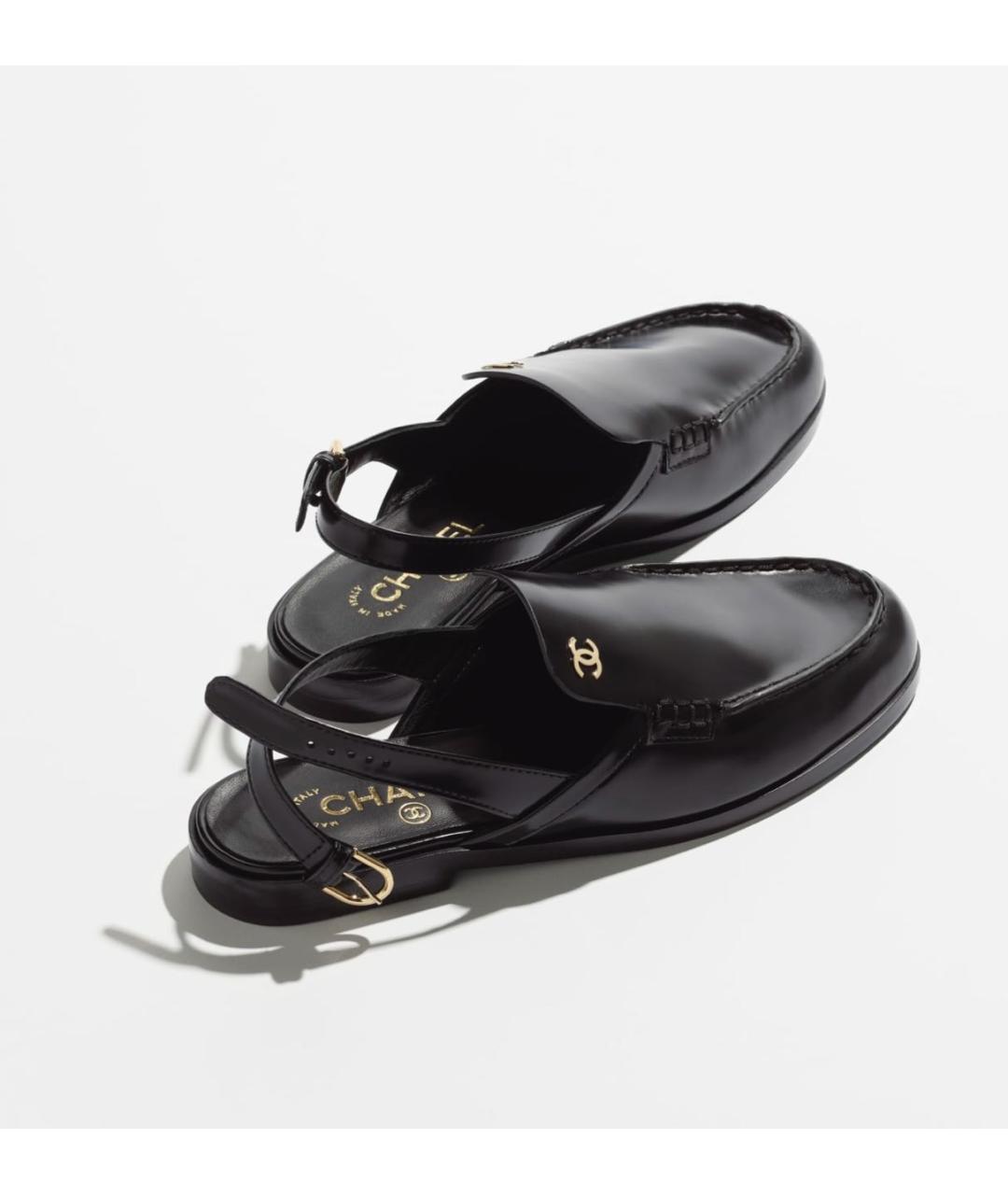 CHANEL Черные кожаные лоферы, фото 3