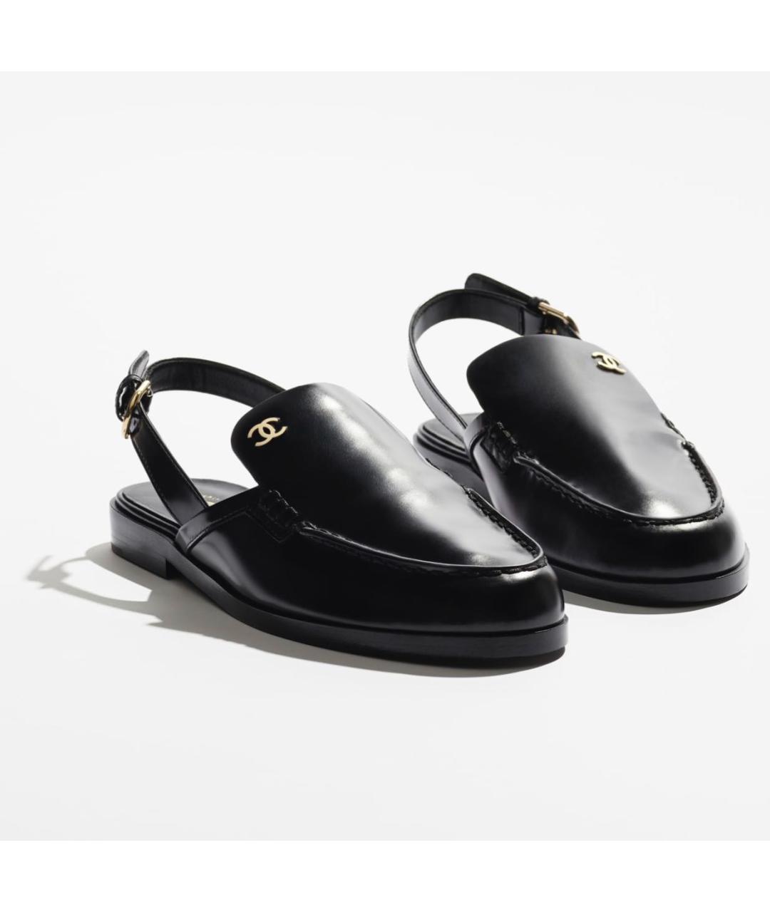 CHANEL Черные кожаные лоферы, фото 2