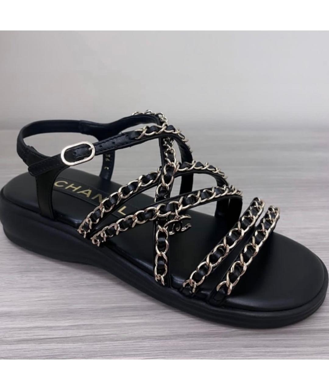 CHANEL Белые кожаные босоножки, фото 2