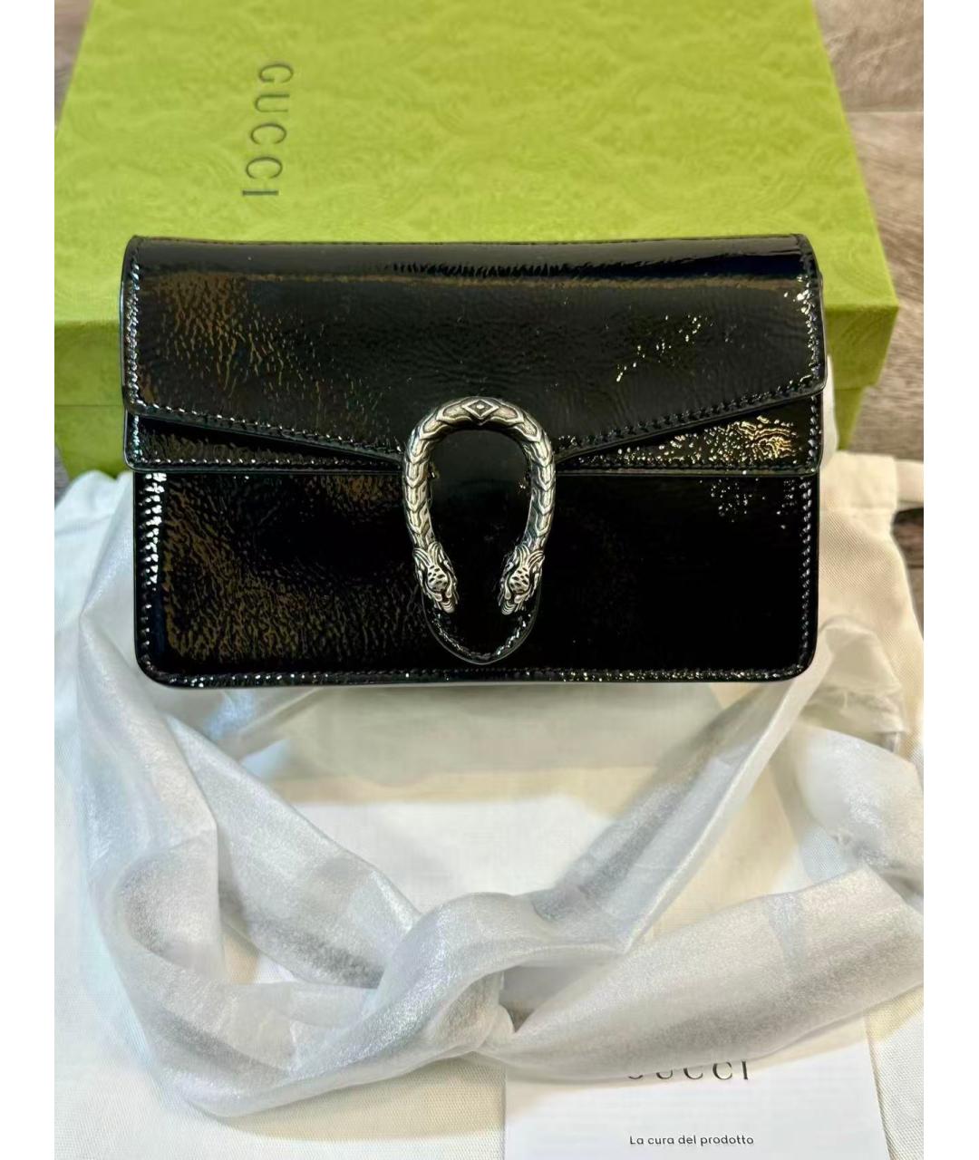 GUCCI Черная кожаная сумка через плечо, фото 2