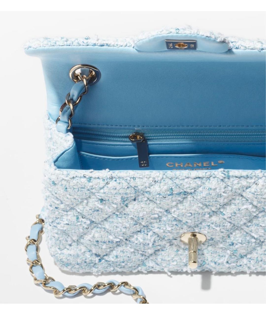 CHANEL Голубая сумка через плечо, фото 3