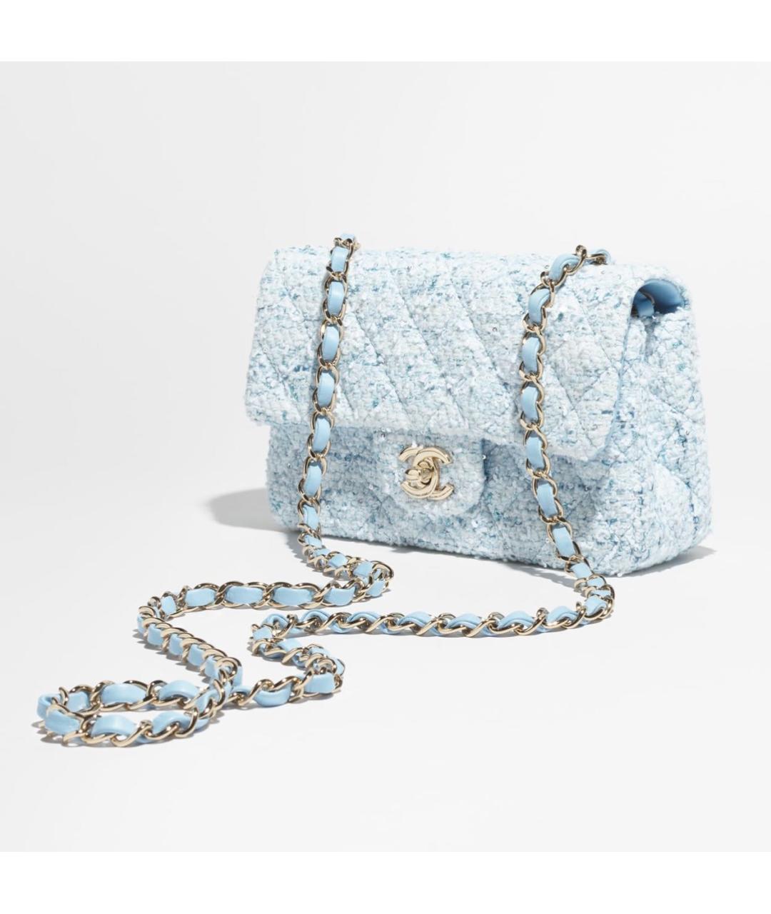 CHANEL Голубая сумка через плечо, фото 2