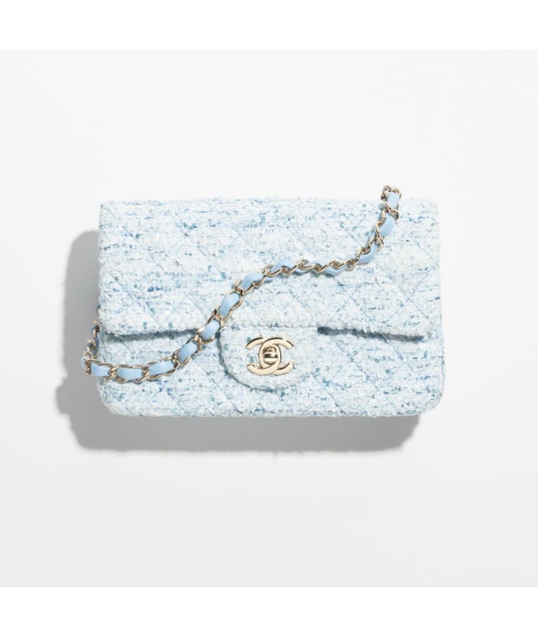 CHANEL Голубая сумка через плечо, фото 4