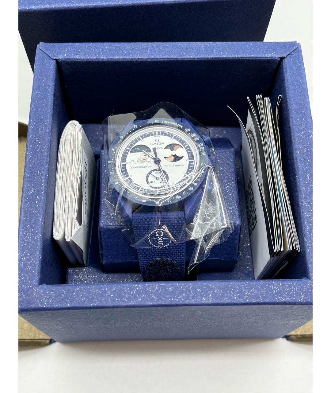 OMEGA Синие керамические часы, фото 5