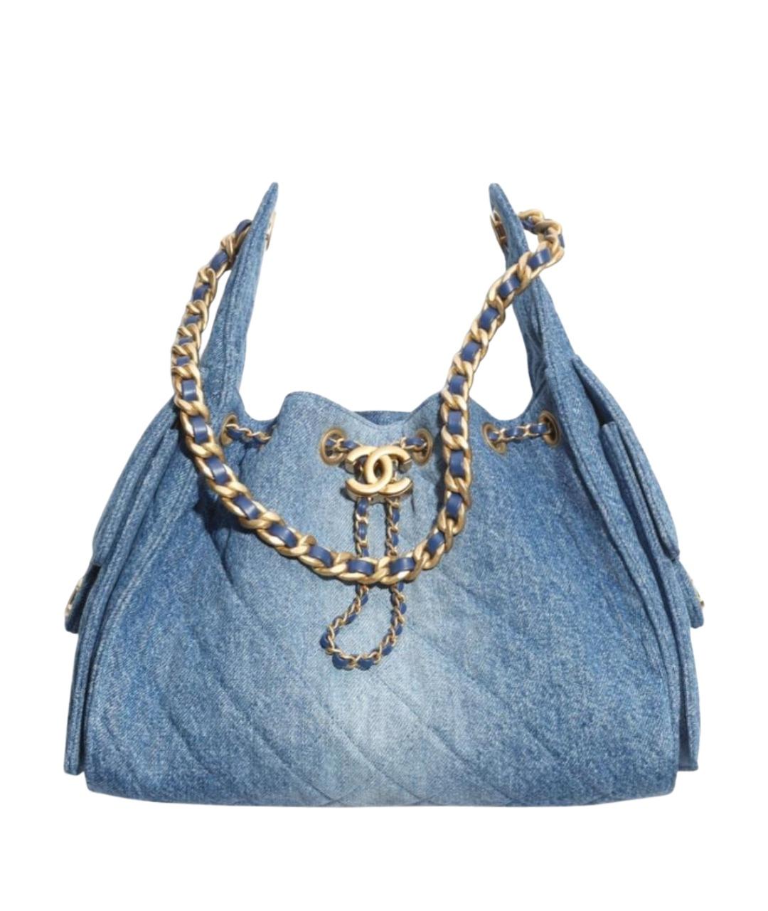 CHANEL Голубая деним сумка тоут, фото 1