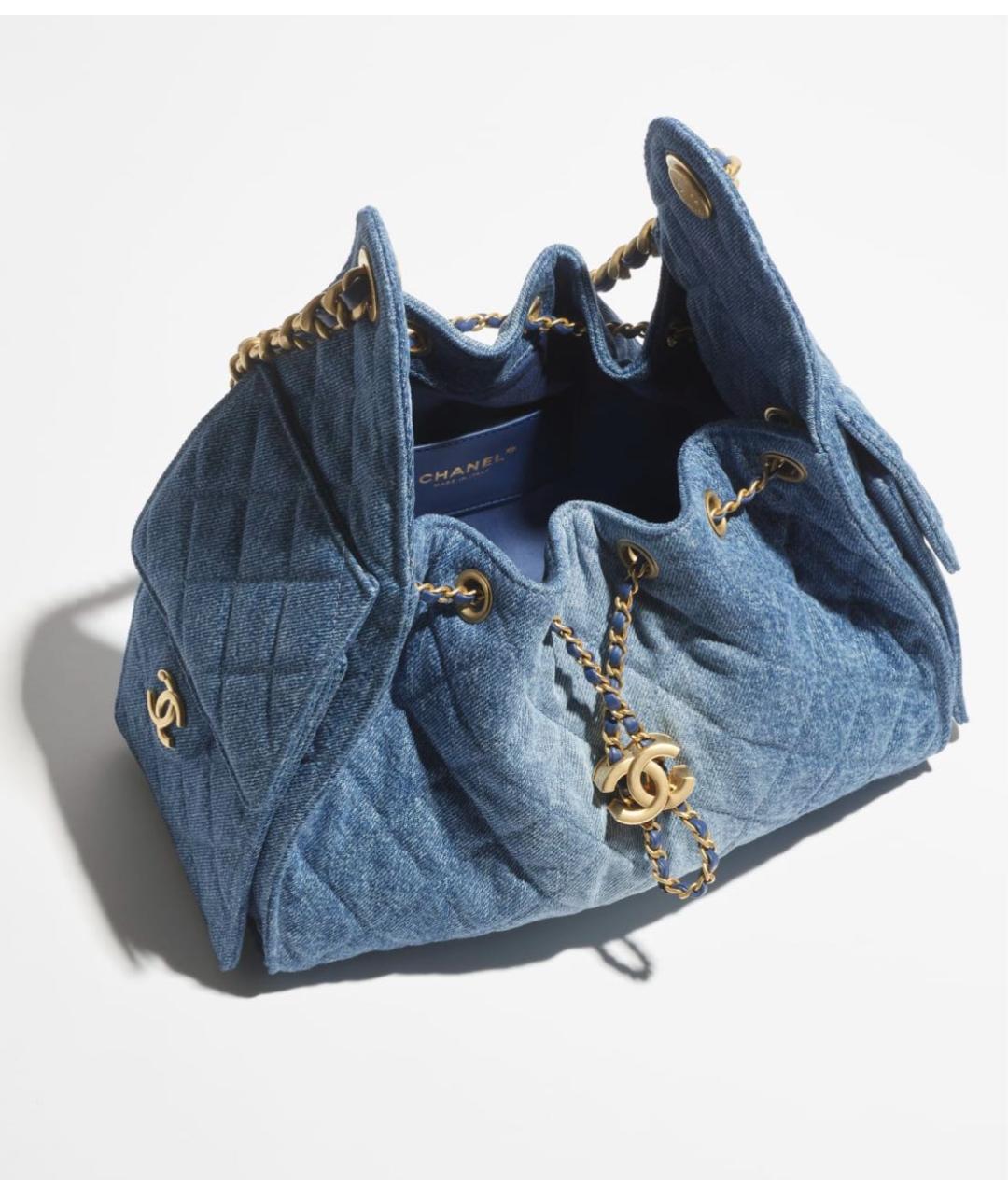 CHANEL Голубая деним сумка тоут, фото 2