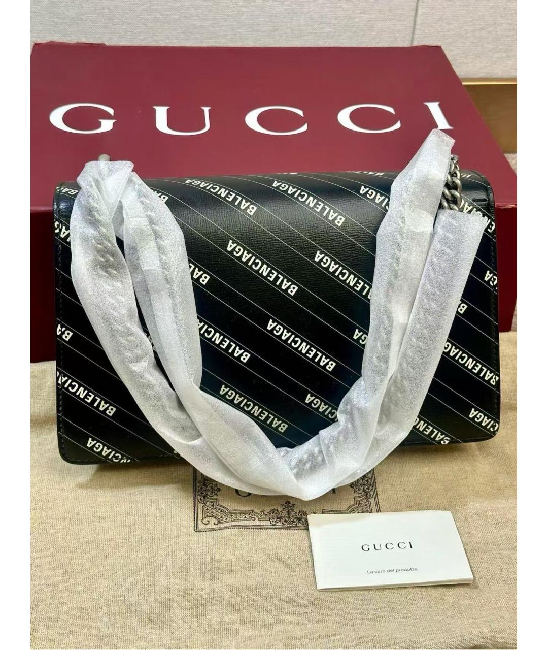 GUCCI Черная кожаная сумка через плечо, фото 3