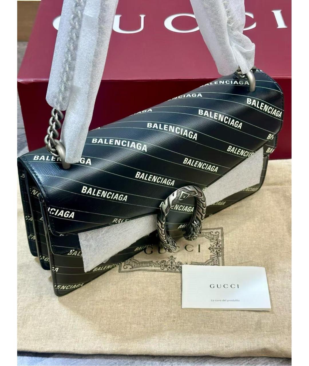 GUCCI Черная кожаная сумка через плечо, фото 4