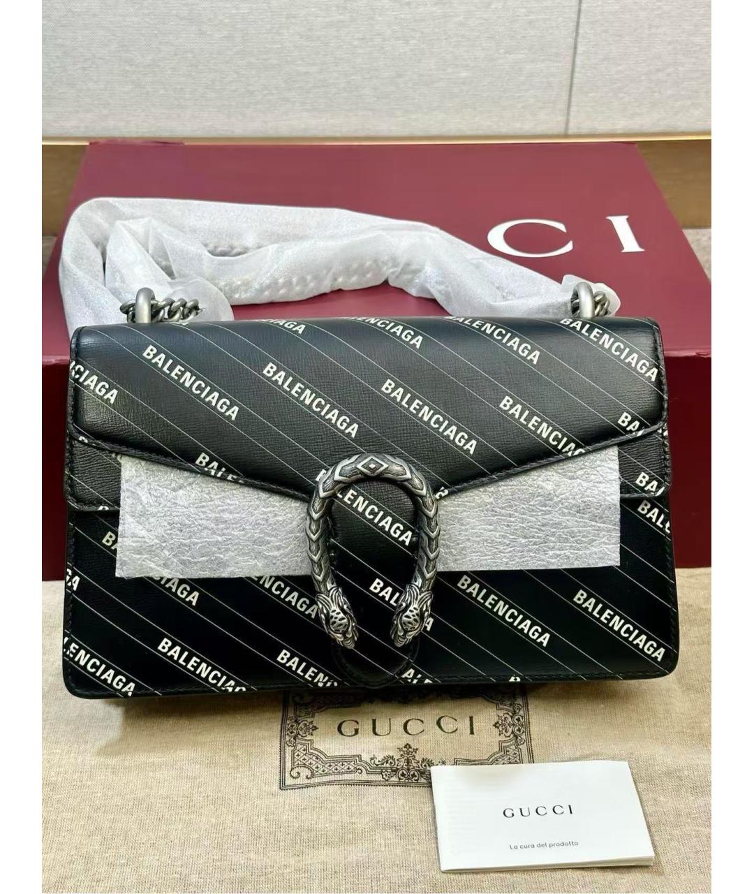 GUCCI Черная кожаная сумка через плечо, фото 2