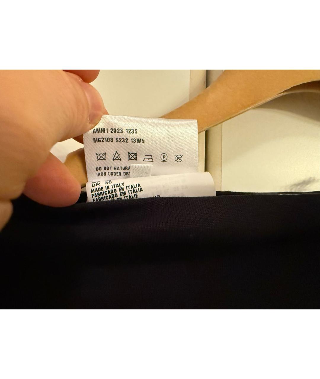 MIU MIU Черная шелковая юбка миди, фото 4