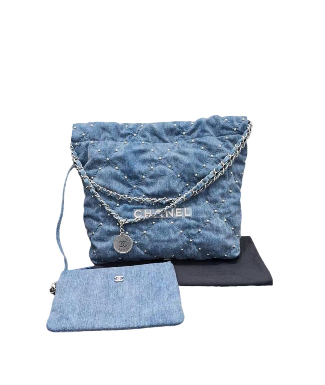 CHANEL Голубая деним сумка тоут, фото 2