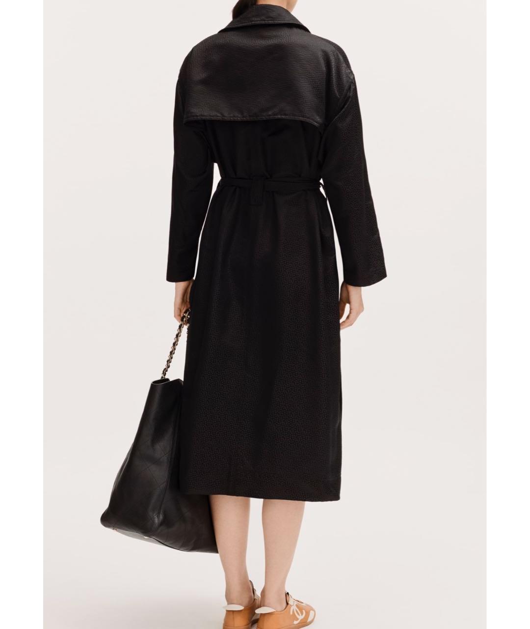 CHANEL Черный атласный тренч/плащ, фото 2