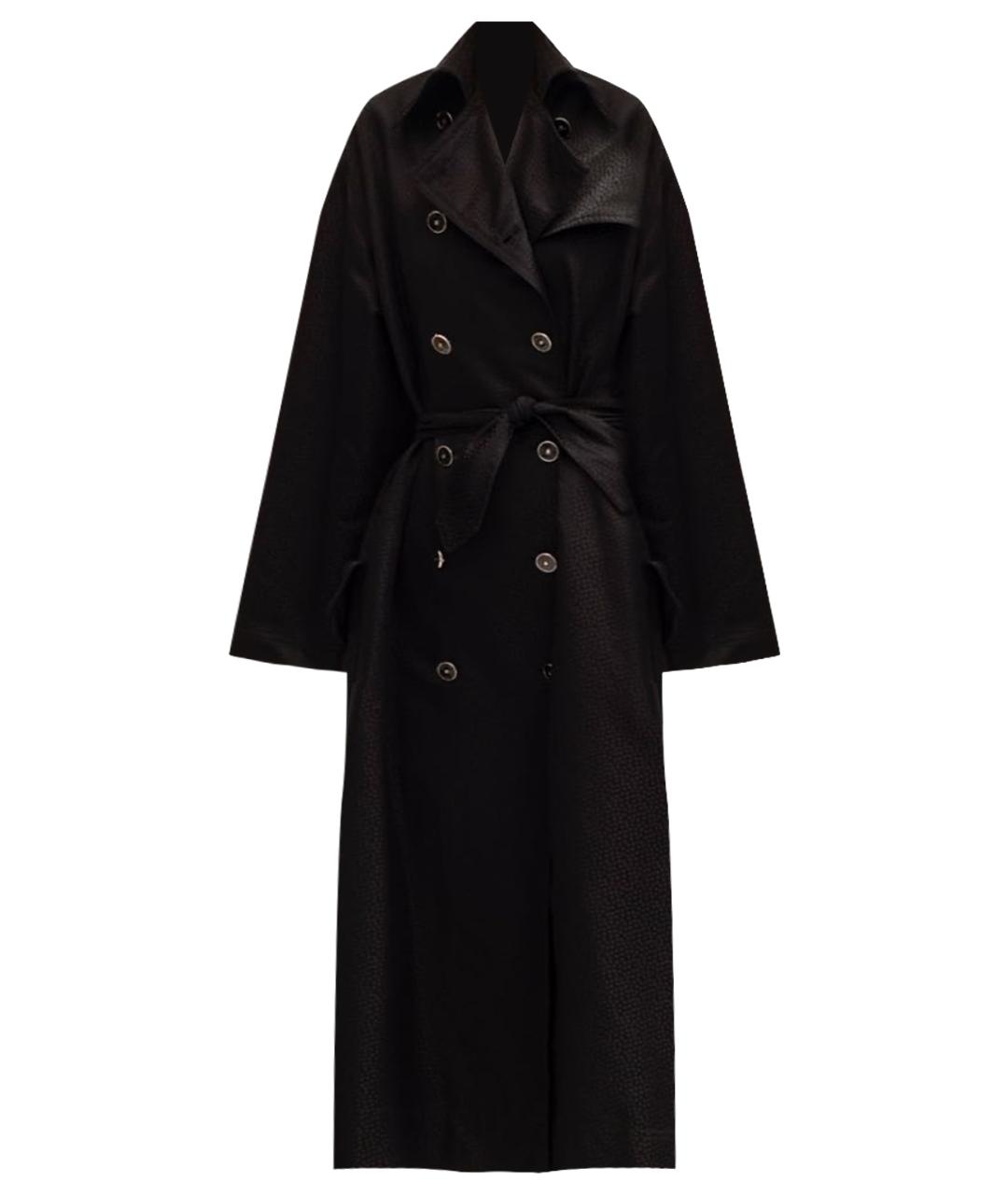 CHANEL Черный атласный тренч/плащ, фото 1