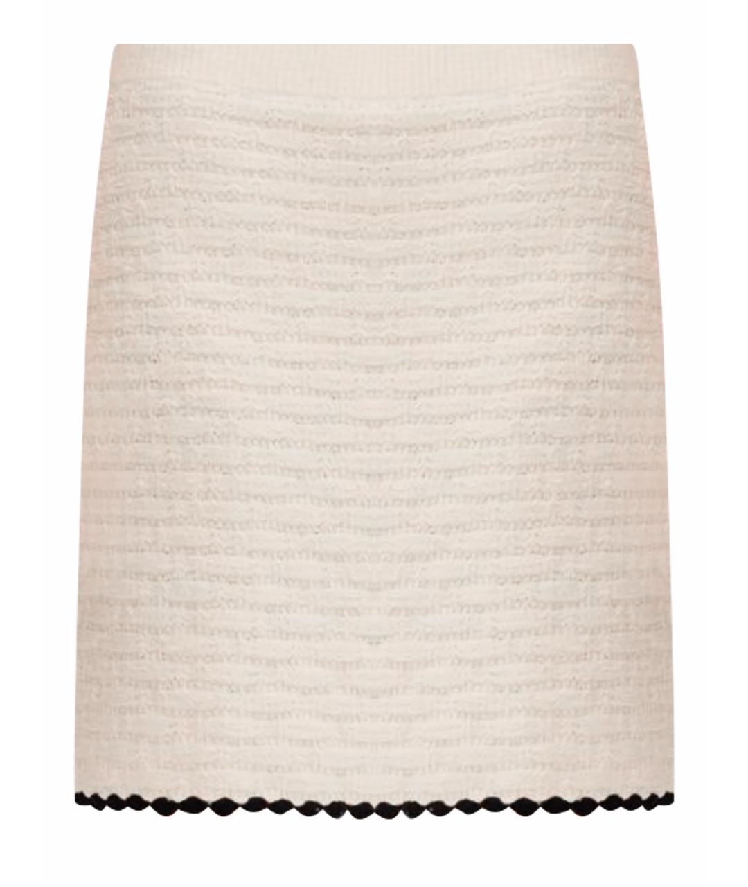 CHANEL Бежевая шелковая юбка мини, фото 1