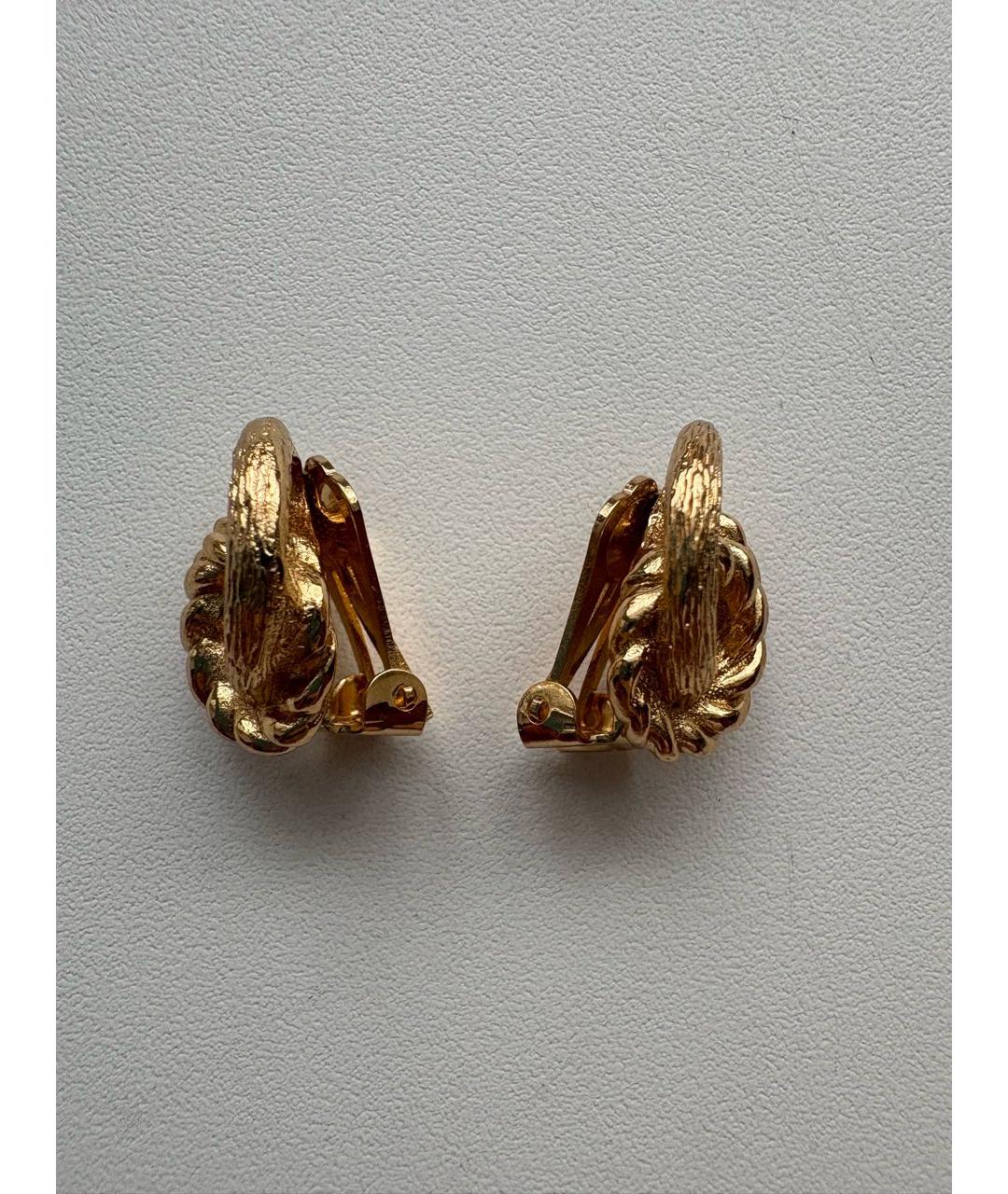 CHRISTIAN DIOR Золотые металлические клипсы, фото 2