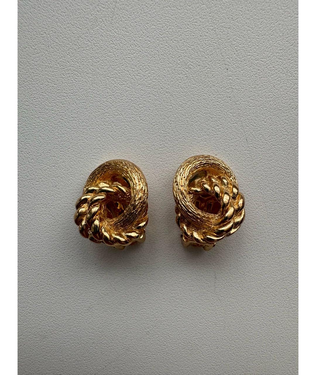 CHRISTIAN DIOR Золотые металлические клипсы, фото 7