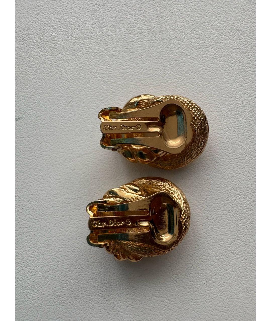 CHRISTIAN DIOR Золотые металлические клипсы, фото 3