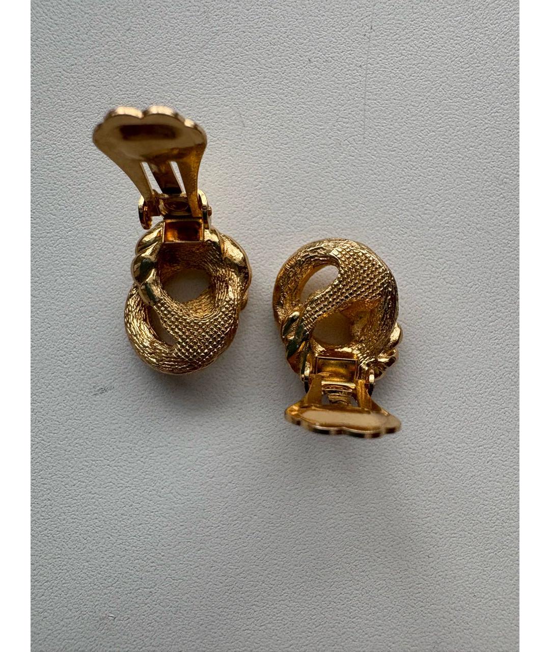 CHRISTIAN DIOR Золотые металлические клипсы, фото 4