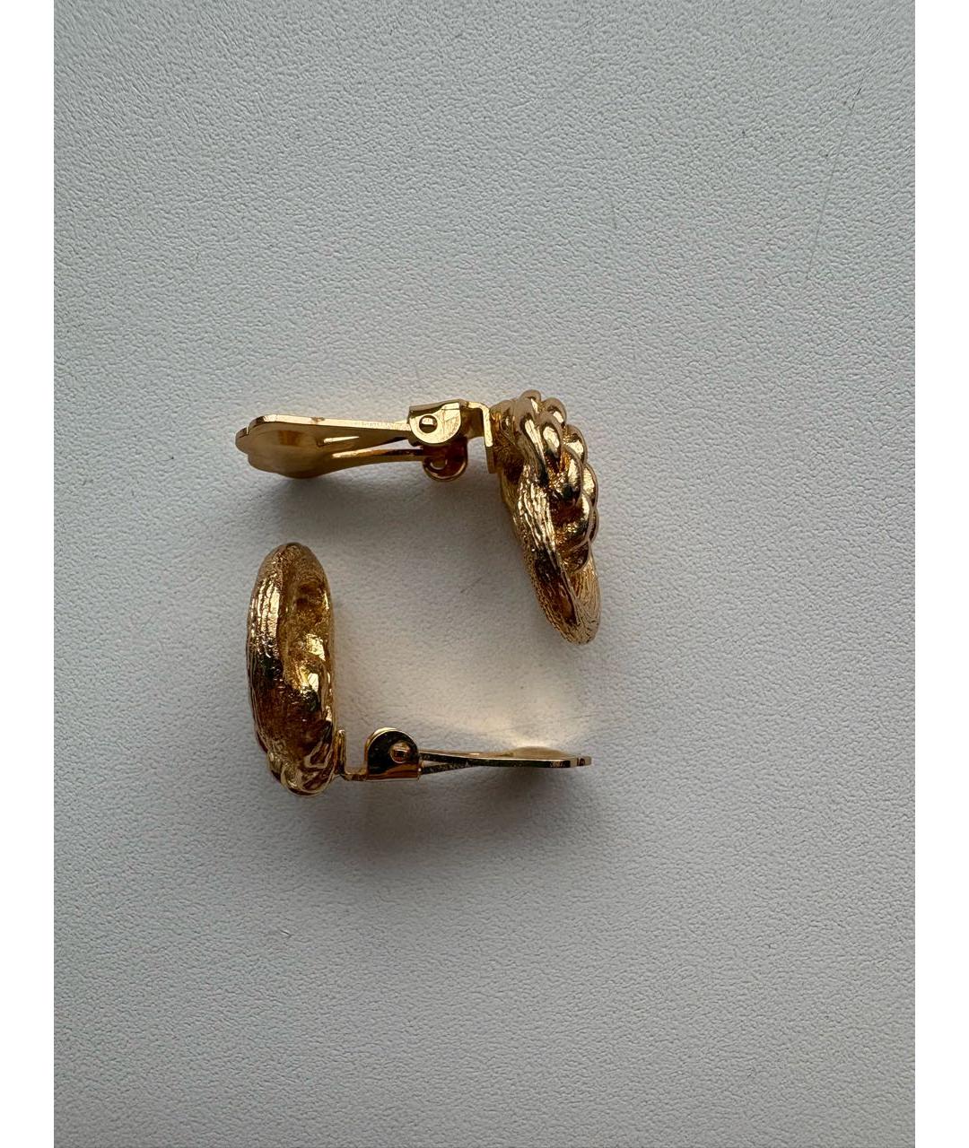 CHRISTIAN DIOR Золотые металлические клипсы, фото 5