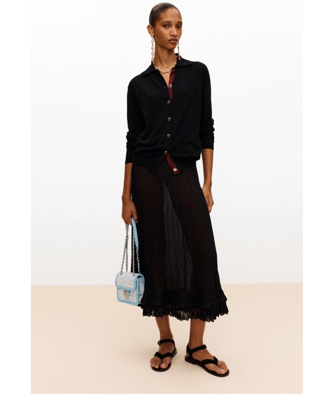 CHANEL Черная шелковая юбка миди, фото 4