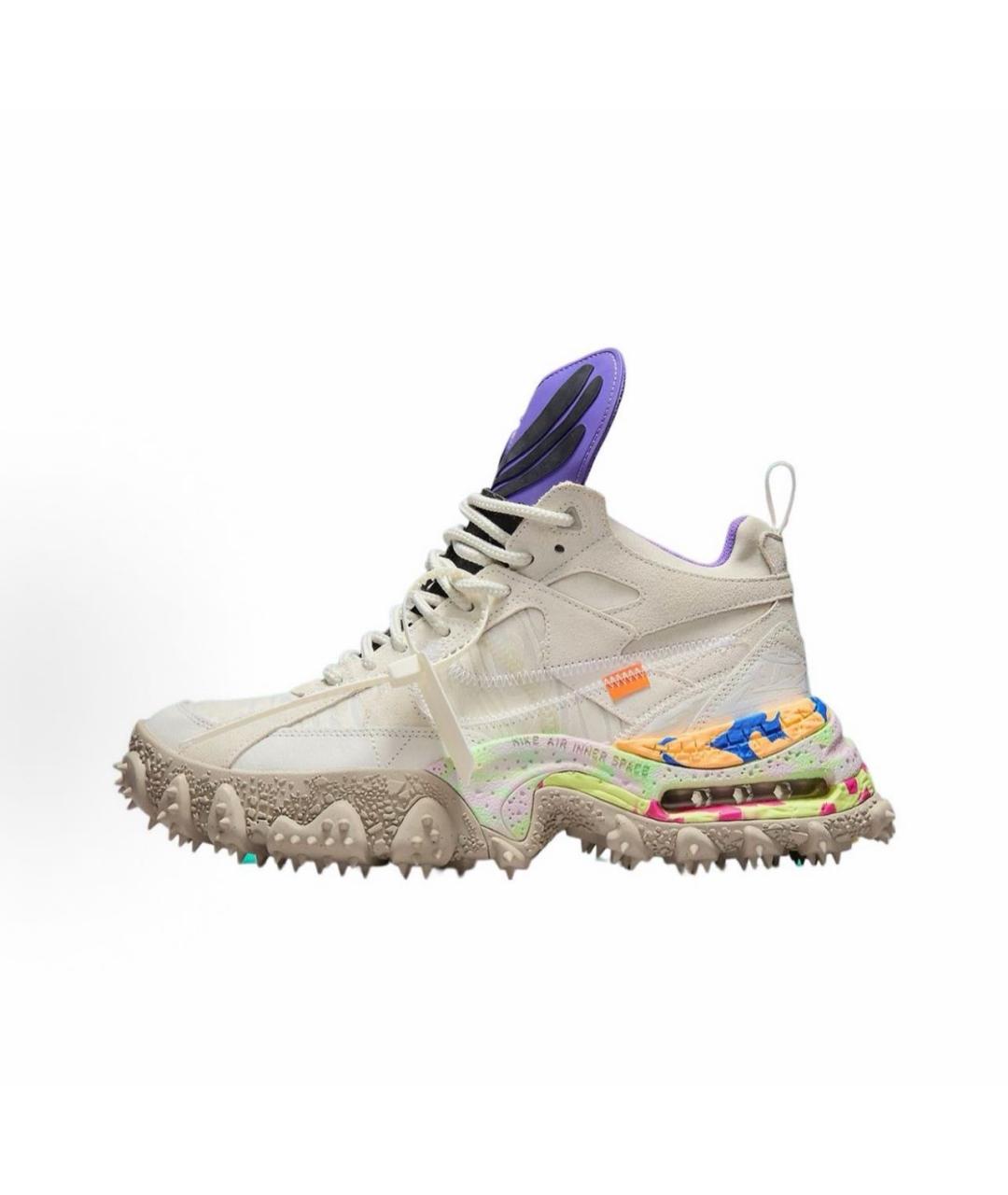 NIKE X OFF-WHITE Бежевые кожаные низкие кроссовки / кеды, фото 8