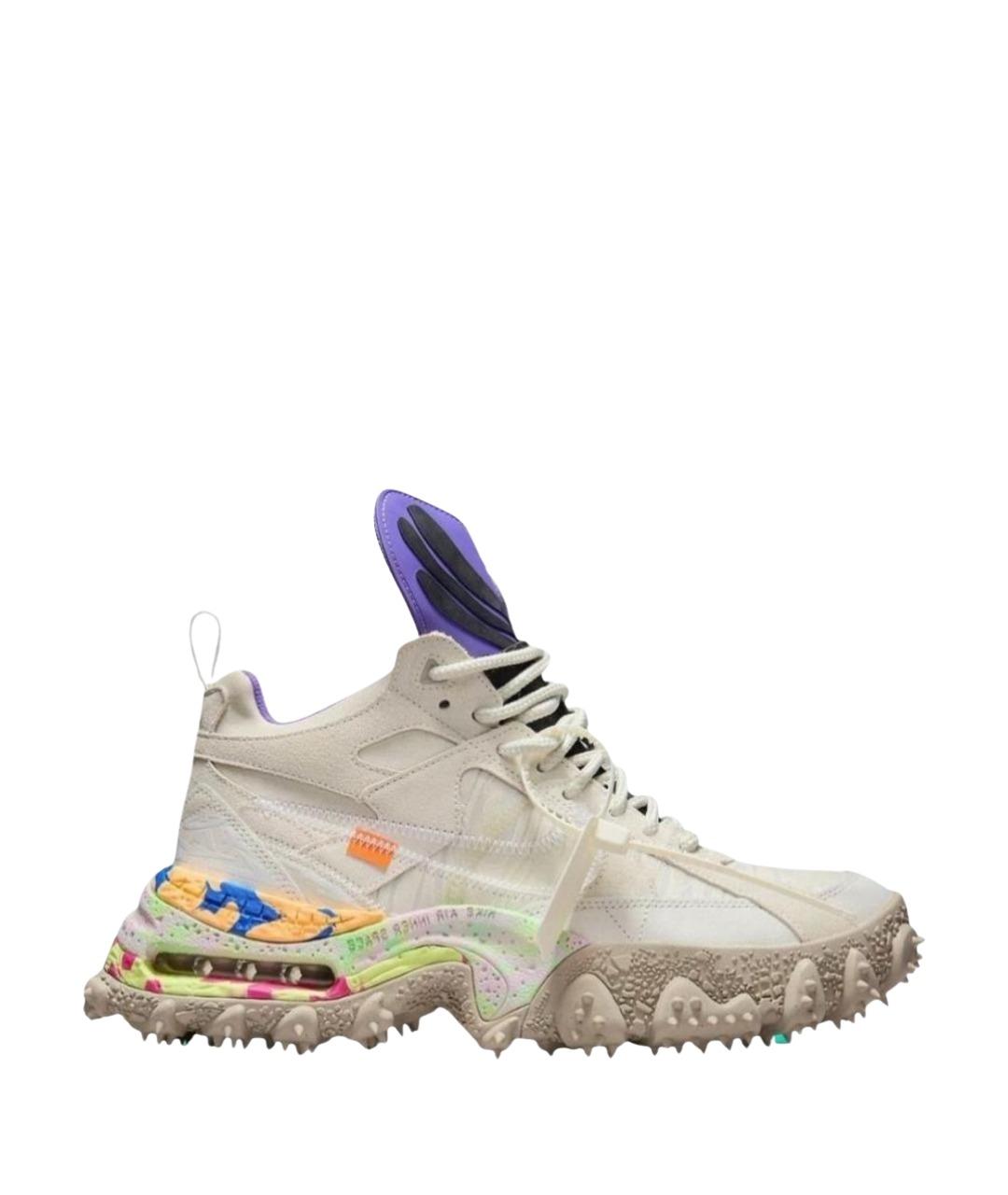 NIKE X OFF-WHITE Бежевые кожаные низкие кроссовки / кеды, фото 1