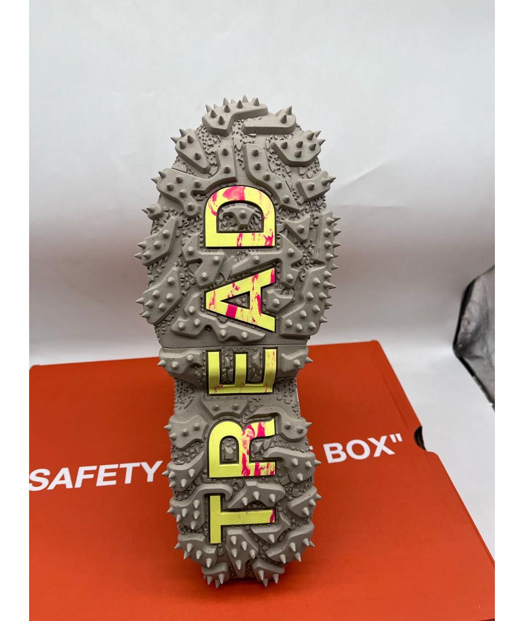 NIKE X OFF-WHITE Бежевые кожаные низкие кроссовки / кеды, фото 7