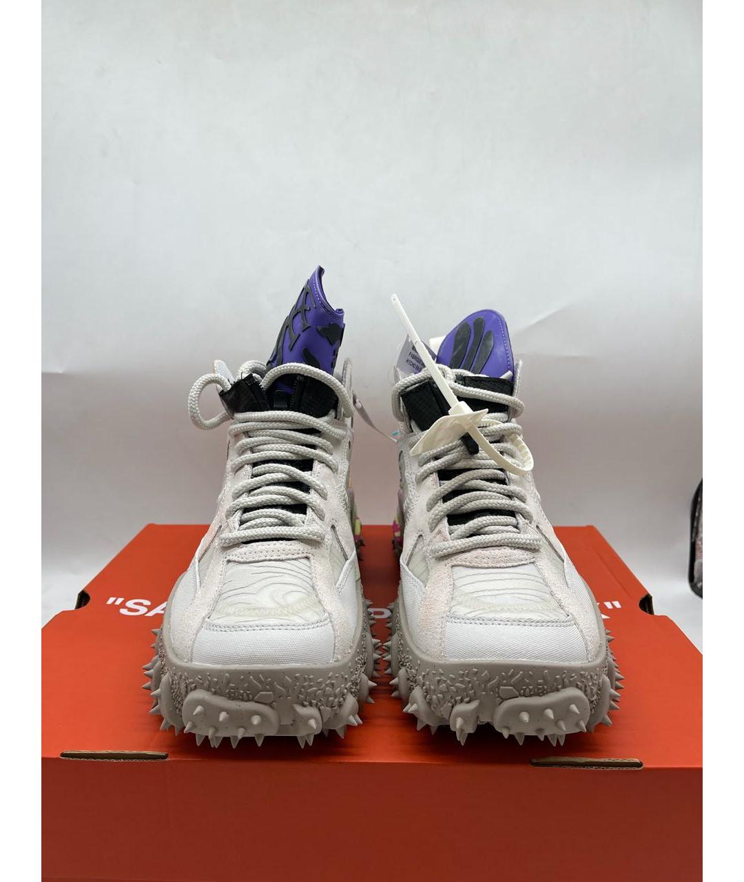 NIKE X OFF-WHITE Бежевые кожаные низкие кроссовки / кеды, фото 2