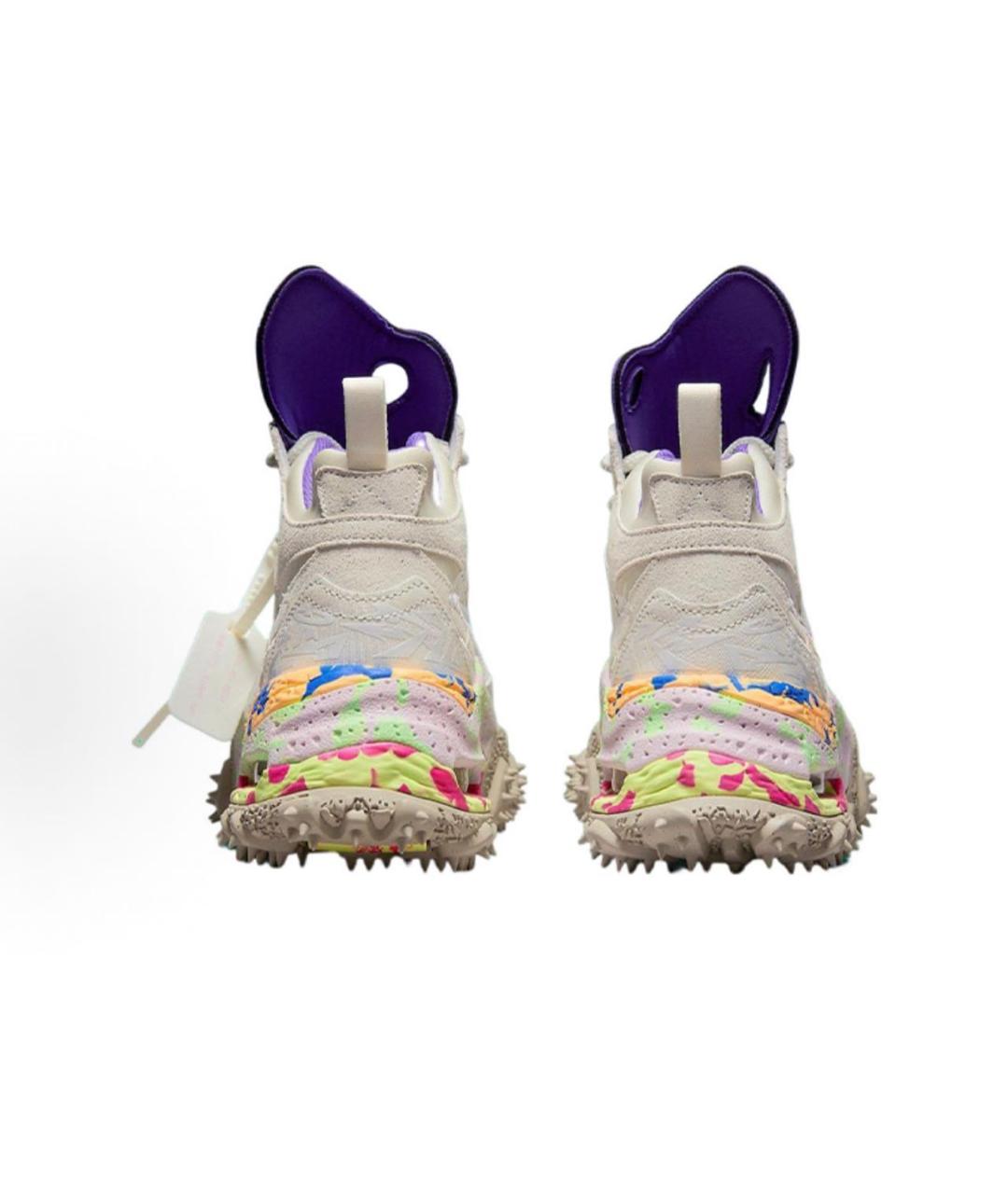 NIKE X OFF-WHITE Бежевые кожаные низкие кроссовки / кеды, фото 4