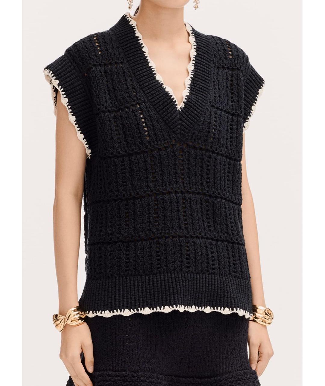 CHANEL Черная хлопковая жилетка, фото 4