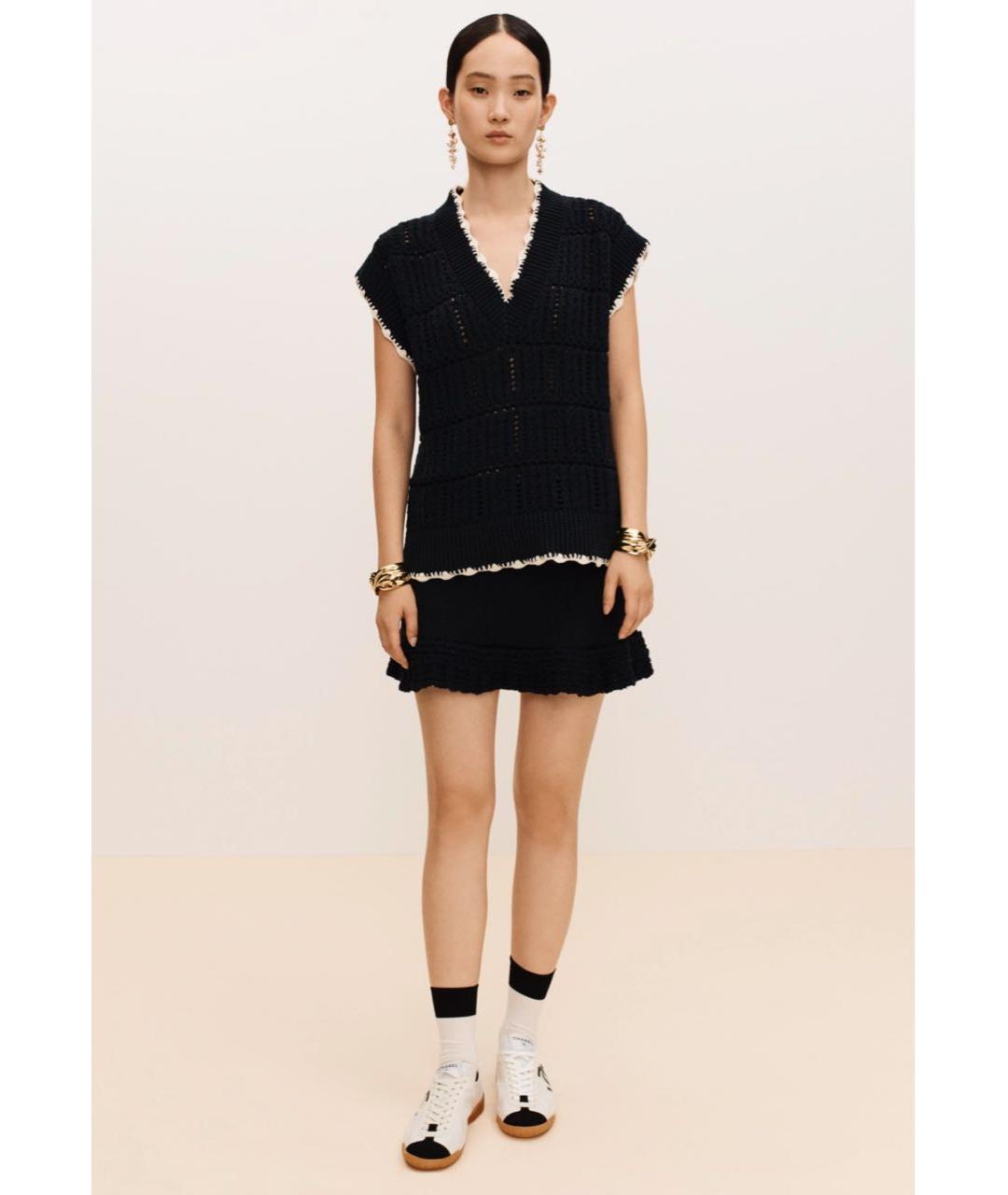 CHANEL Черная хлопковая жилетка, фото 3