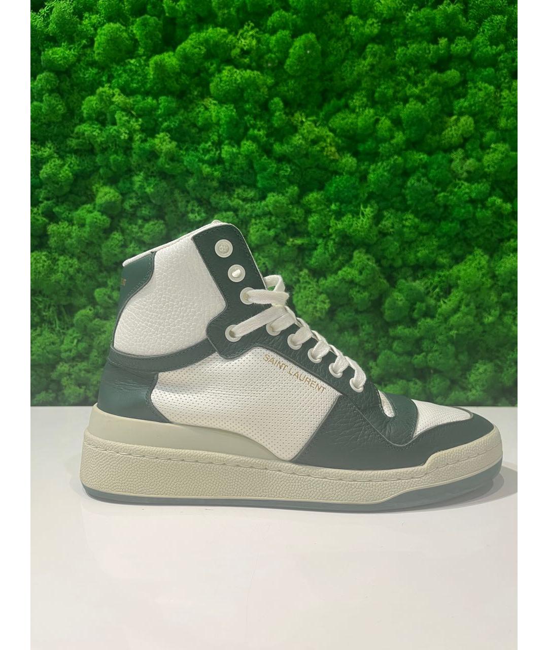 SAINT LAURENT Зеленые кожаные кеды, фото 7