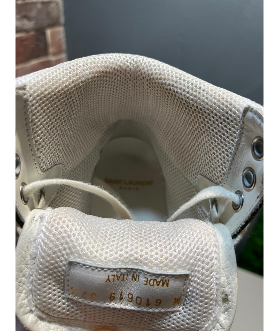 SAINT LAURENT Зеленые кожаные кеды, фото 5