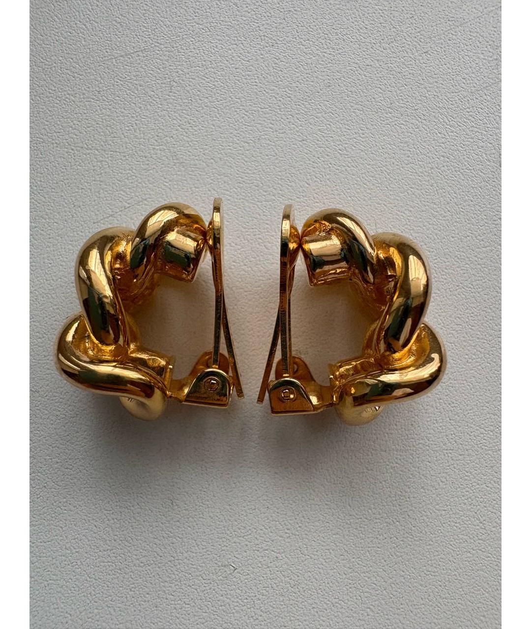 CHRISTIAN DIOR Золотые металлические клипсы, фото 2