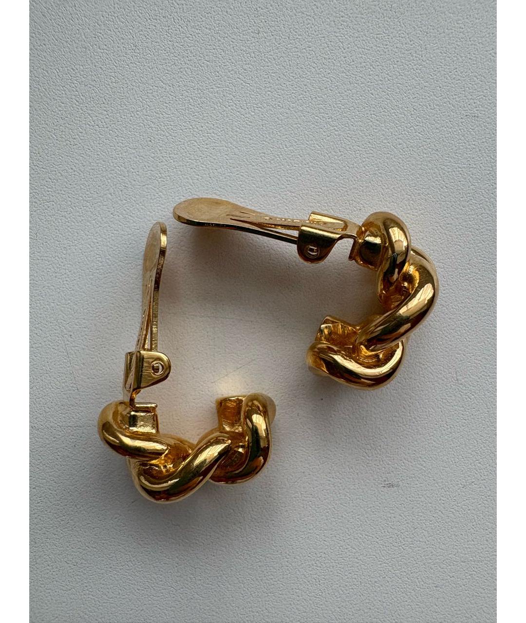 CHRISTIAN DIOR Золотые металлические клипсы, фото 5
