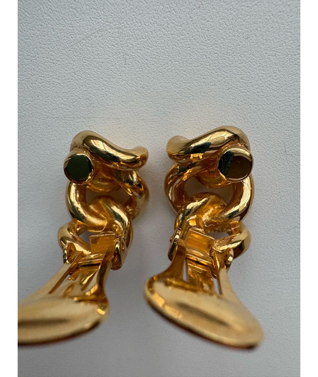 CHRISTIAN DIOR Золотые металлические клипсы, фото 4