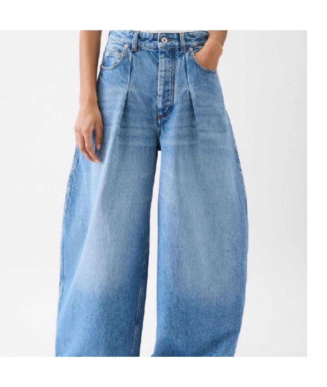 JACQUEMUS Голубые хлопковые прямые джинсы, фото 6