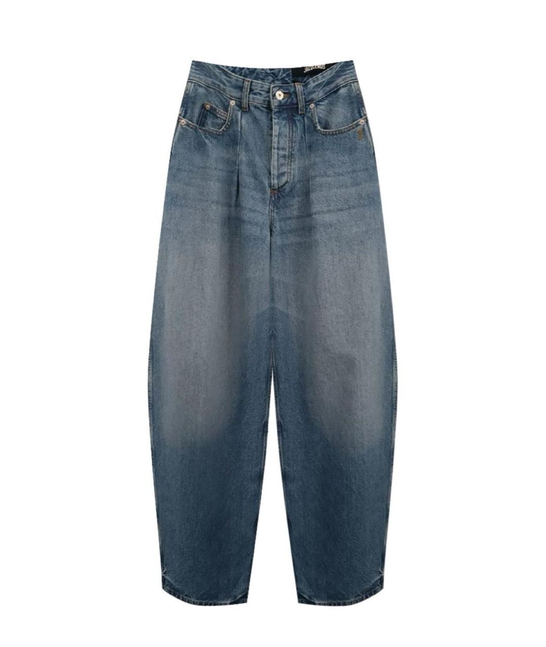 JACQUEMUS Голубые хлопковые прямые джинсы, фото 1