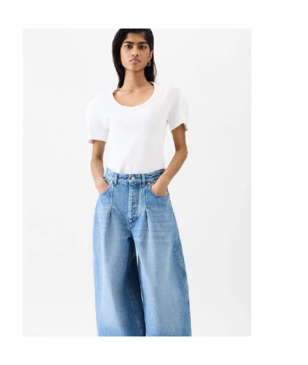 JACQUEMUS Голубые хлопковые прямые джинсы, фото 5