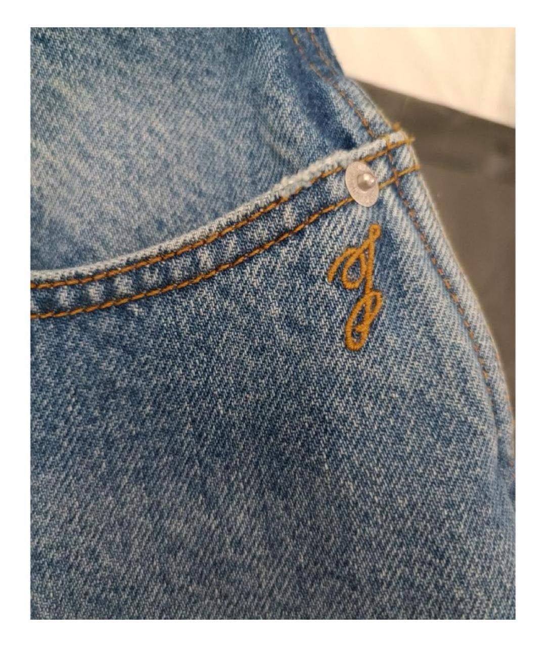 JACQUEMUS Голубые хлопковые прямые джинсы, фото 4