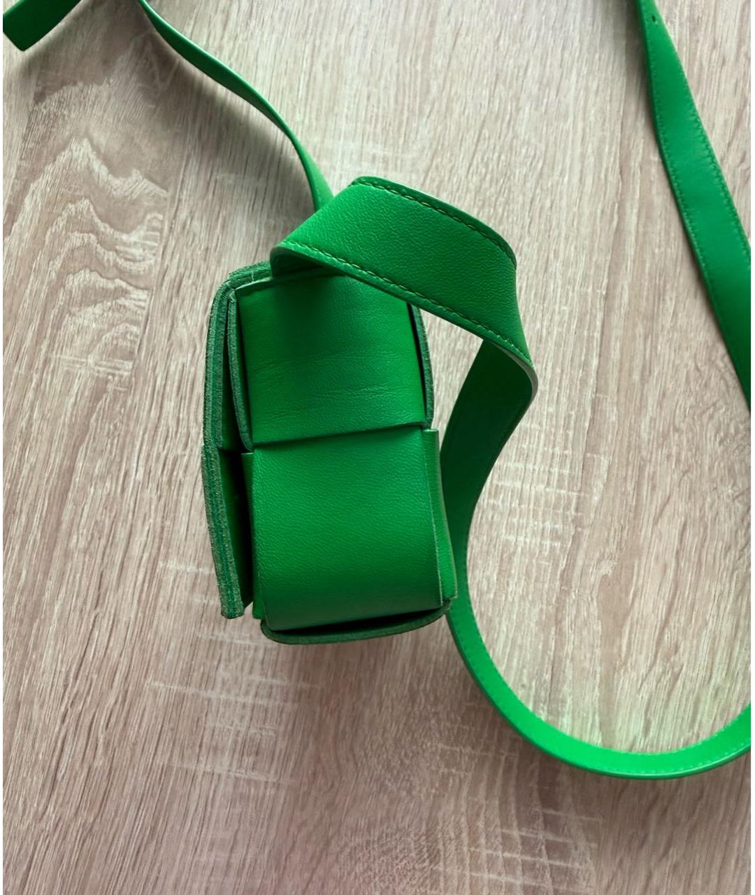 BOTTEGA VENETA Зеленая кожаная сумка через плечо, фото 5